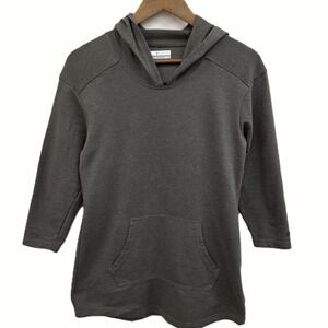 Columbia Womens XS Gray Hoodie 3/4 Sleeve Pullover Sweatshirt Casual Outdoor